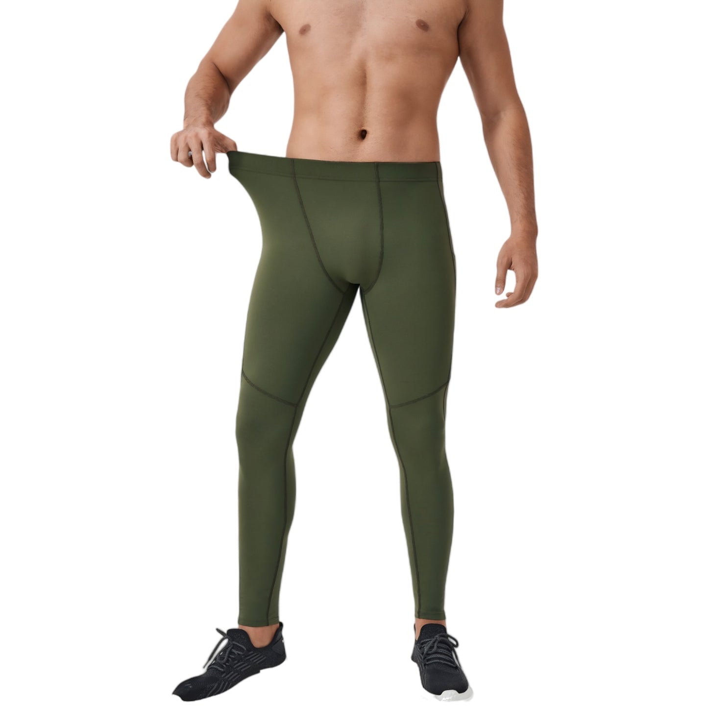 Anna-Kaci Active Men's Full-Length Compression Leggings with Side Pockets and Stretch Moisture-Wicking Fabric