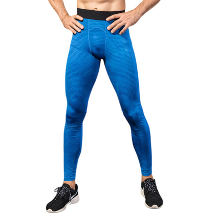 Anna-Kaci Active Men's High Performance Compression Leggings Full-Length with Honeycomb Texture and Elastic Waistband
