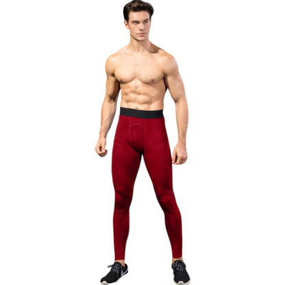 Anna-Kaci Active Men's High Performance Compression Leggings Full-Length with Honeycomb Texture and Elastic Waistband