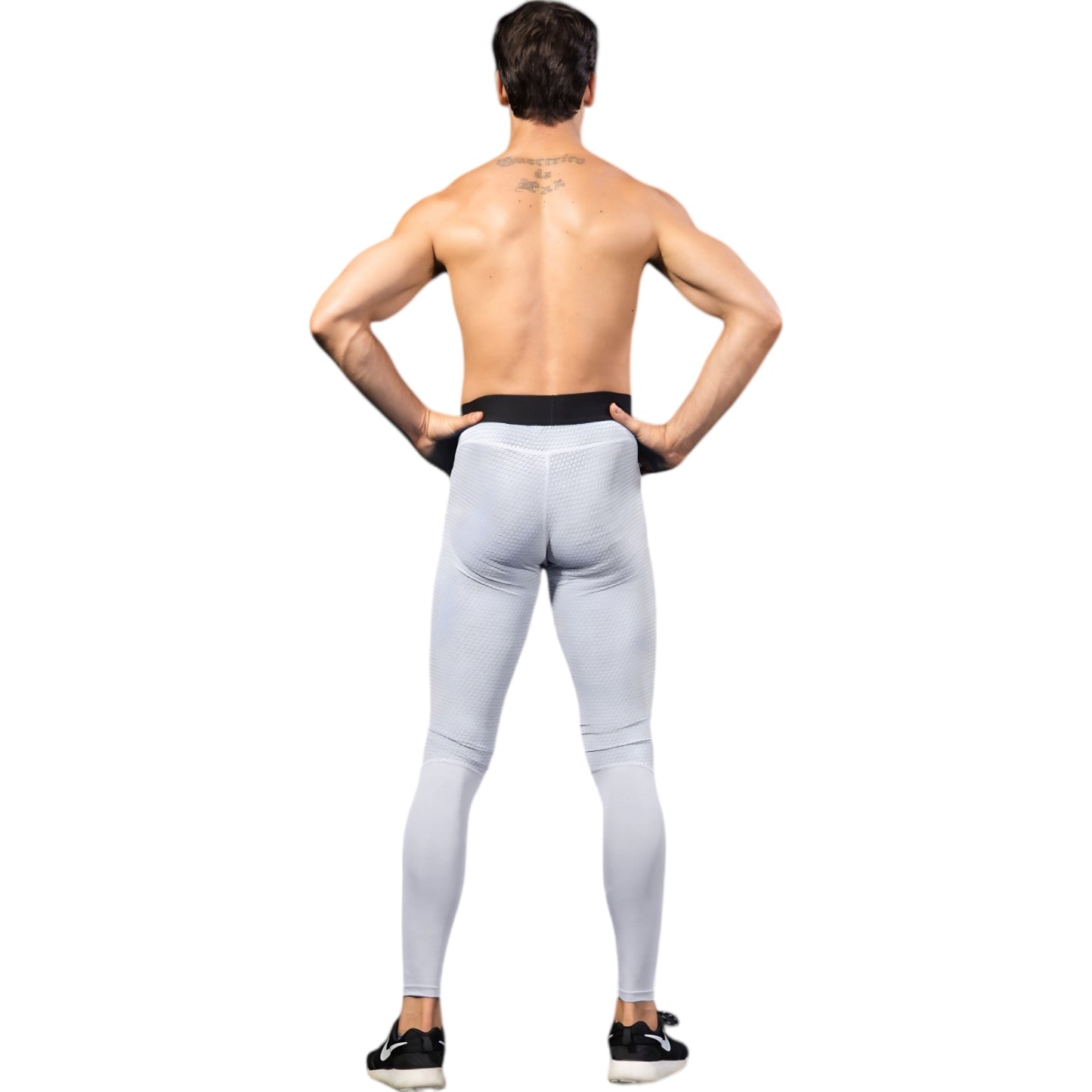 Anna-Kaci Active Men's High Performance Compression Leggings Full-Length with Honeycomb Texture and Elastic Waistband