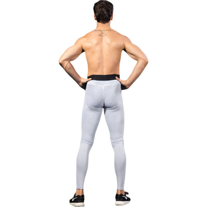 Anna-Kaci Active Men's High Performance Compression Leggings Full-Length with Honeycomb Texture and Elastic Waistband