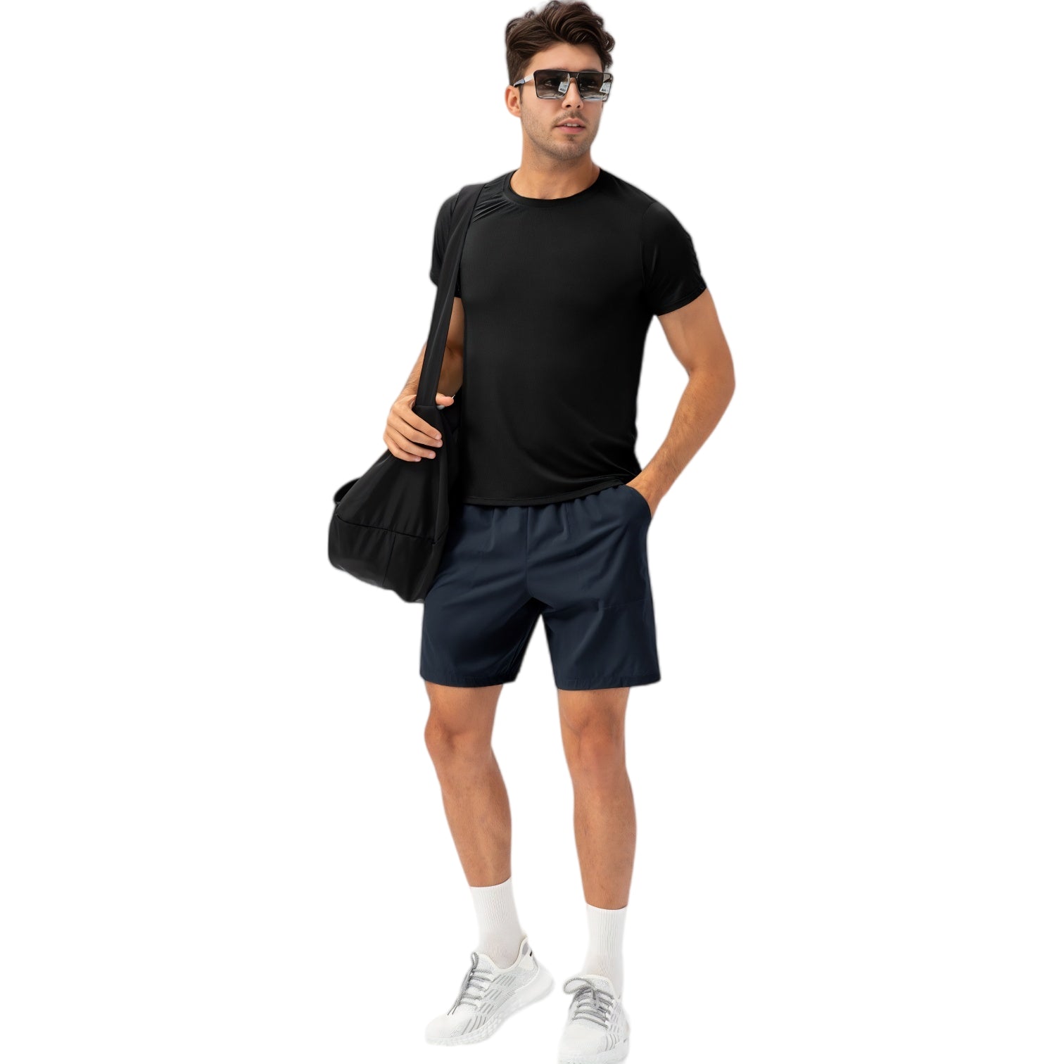 Anna-Kaci Active Men's Lightweight Quick-Dry Shorts with Elastic Drawstring Waist and Side Pockets