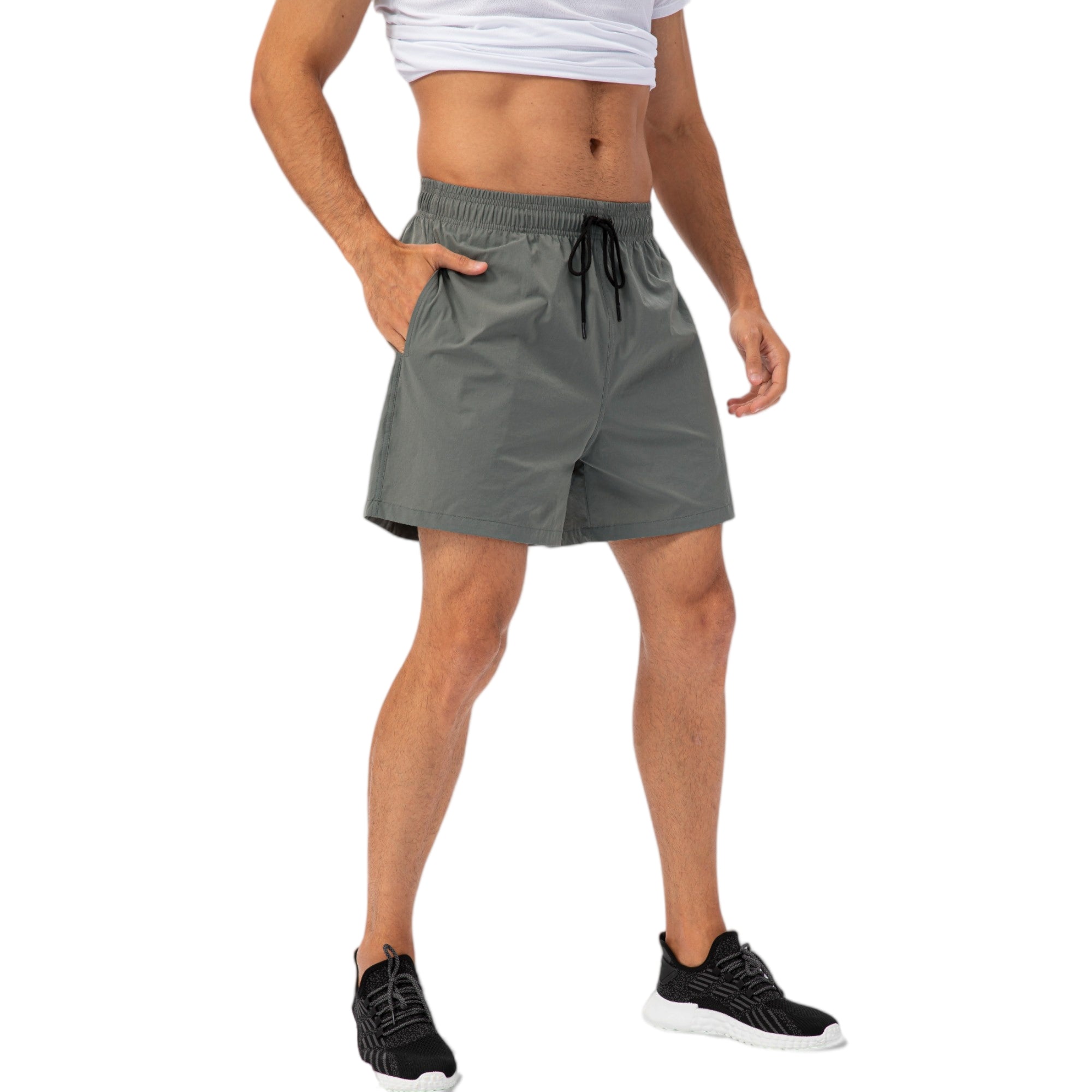 Anna-Kaci Active Men's Drawstring Waist Quick-Dry Shorts with Elastic Band and Side Pockets