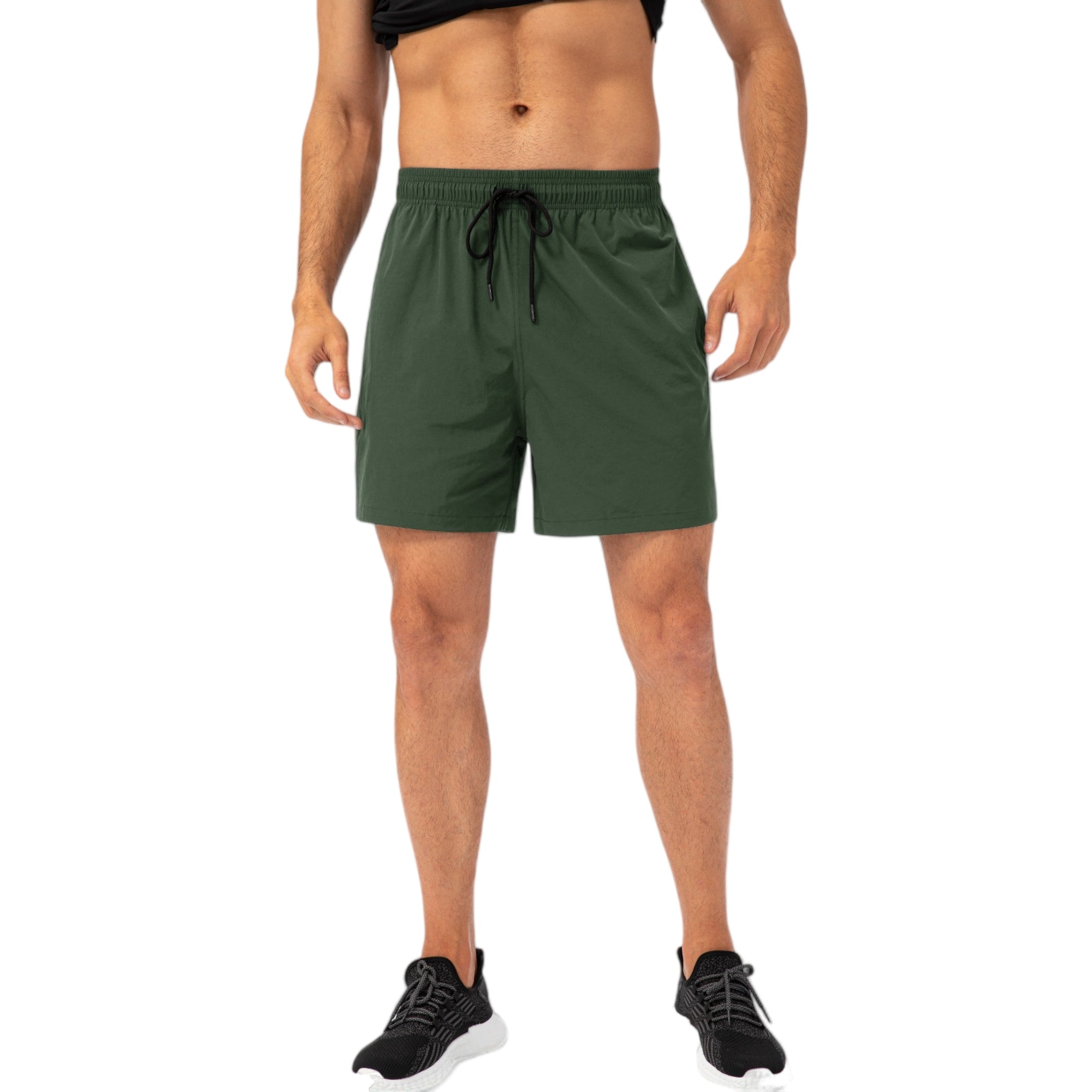 Anna-Kaci Active Men's Drawstring Waist Quick-Dry Shorts with Elastic Band and Side Pockets