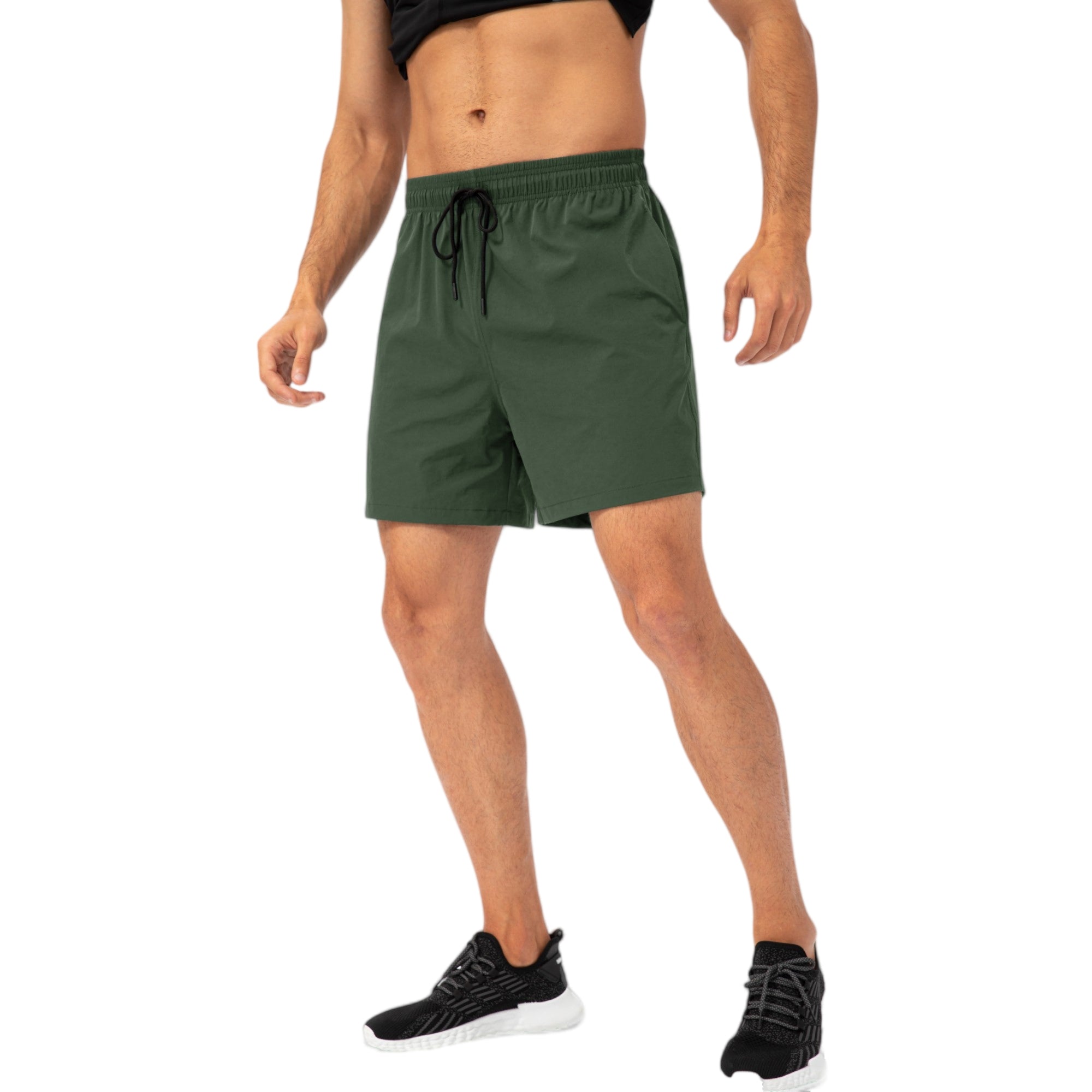 Anna-Kaci Active Men's Drawstring Waist Quick-Dry Shorts with Elastic Band and Side Pockets
