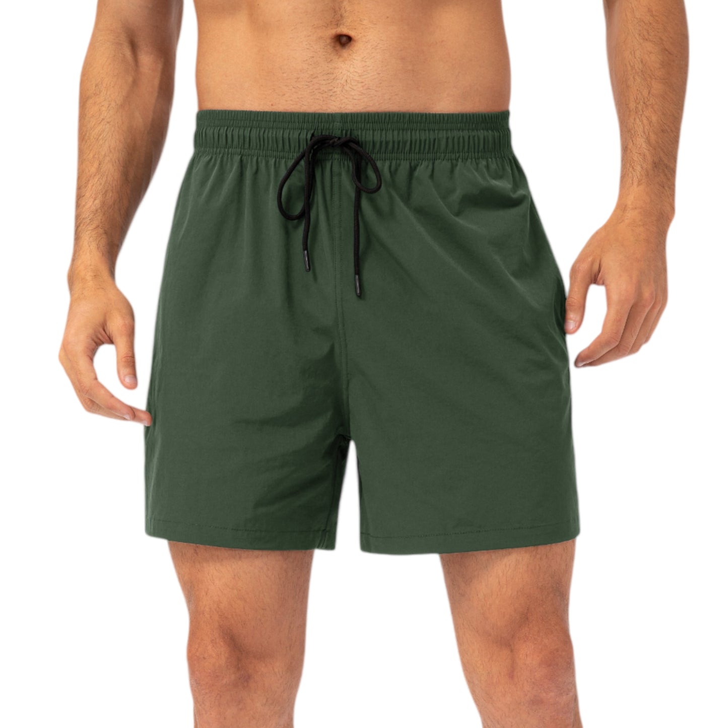 Anna-Kaci Active Men's Drawstring Waist Quick-Dry Shorts with Elastic Band and Side Pockets