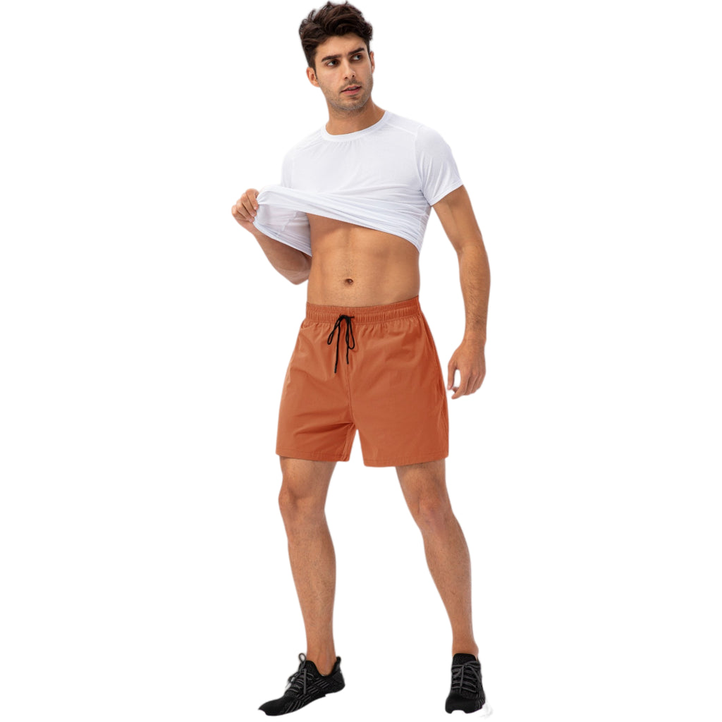 Anna-Kaci Active Men's Drawstring Waist Quick-Dry Shorts with Elastic Band and Side Pockets