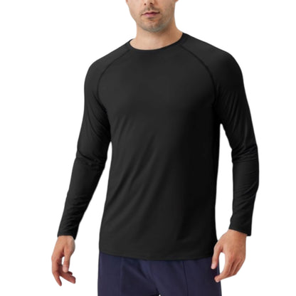 Anna-Kaci Active Men's Long Sleeve Performance Shirt with Raglan Sleeves and Lightweight Stretch Fabric