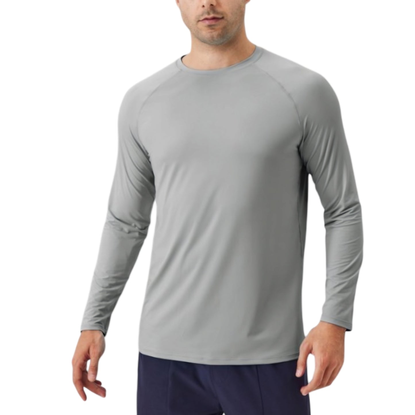 Anna-Kaci Active Men's Long Sleeve Performance Shirt with Raglan Sleeves and Lightweight Stretch Fabric