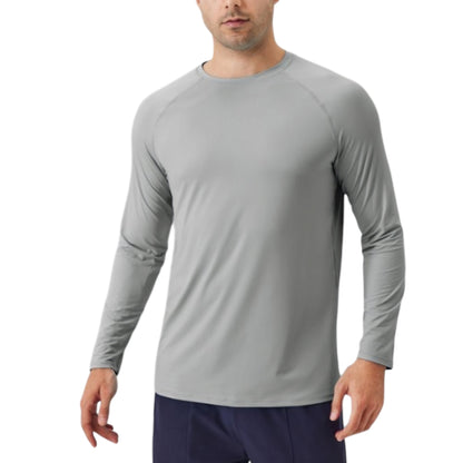 Anna-Kaci Active Men's Long Sleeve Performance Shirt with Raglan Sleeves and Lightweight Stretch Fabric