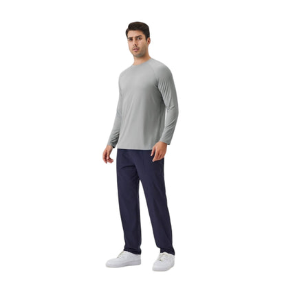 Anna-Kaci Active Men's Long Sleeve Performance Shirt with Raglan Sleeves and Lightweight Stretch Fabric