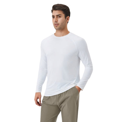 Anna-Kaci Active Men's Long Sleeve Performance Shirt with Raglan Sleeves and Lightweight Stretch Fabric