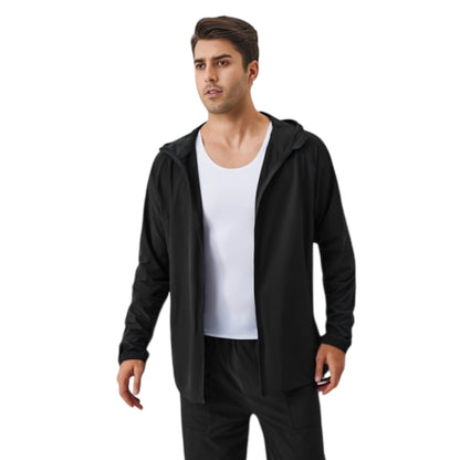 Anna-Kaci Active Men's Lightweight Zip-Up Hoodie Jacket with Adjustable Hood and Side Pockets
