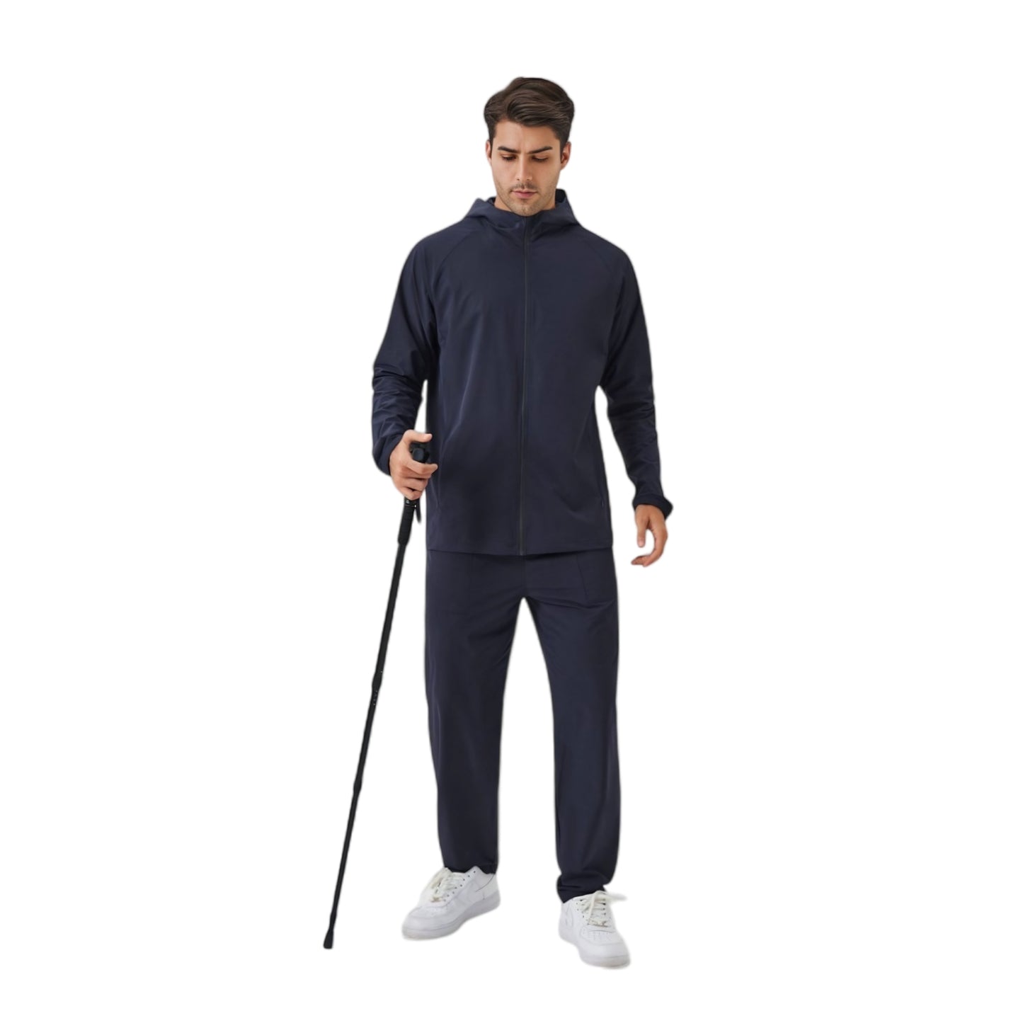 Anna-Kaci Active Men's Lightweight Zip-Up Hoodie Jacket with Adjustable Hood and Side Pockets