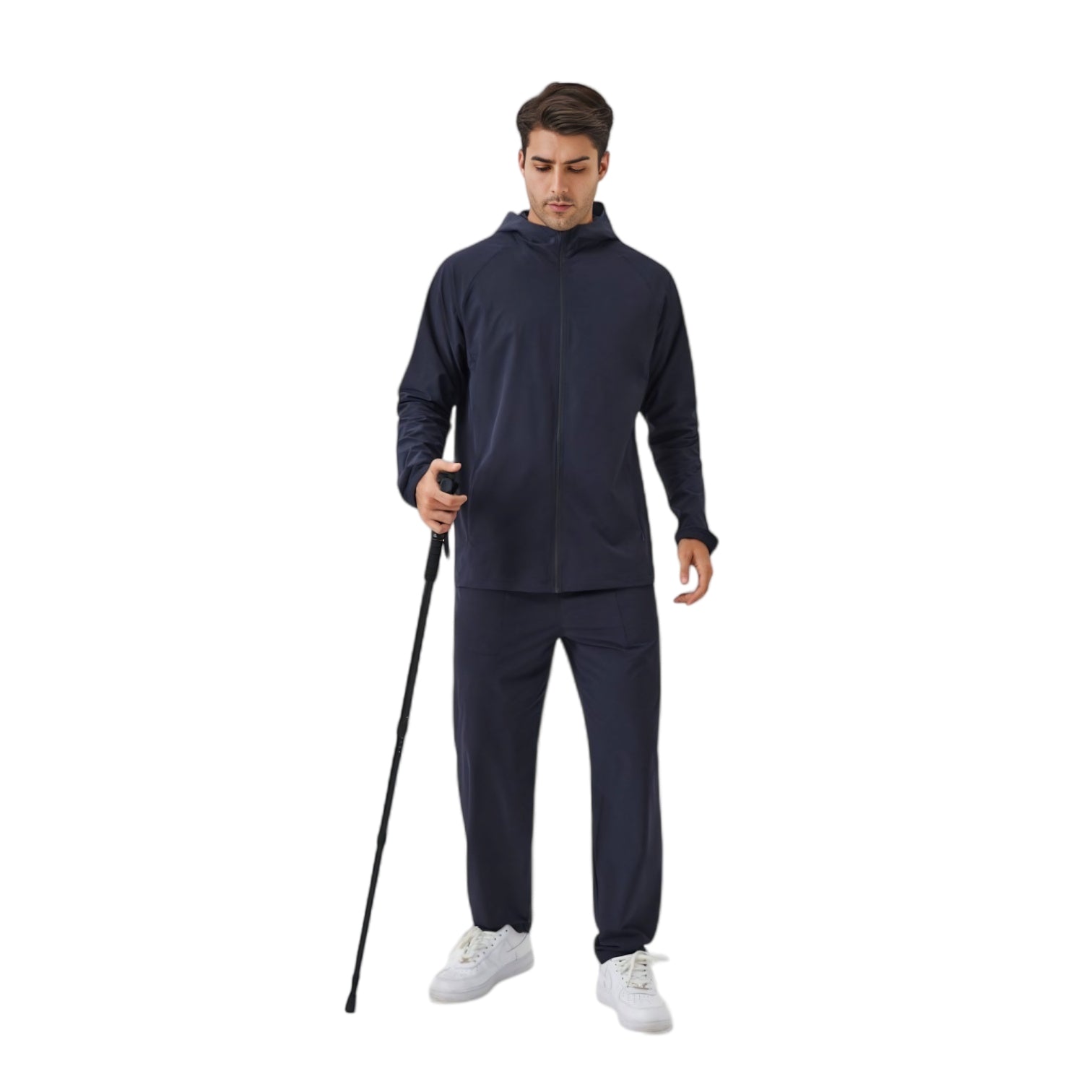 Anna-Kaci Active Men's Lightweight Zip-Up Hoodie Jacket with Adjustable Hood and Side Pockets