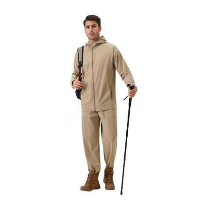 Anna-Kaci Active Men's Lightweight Zip-Up Hoodie Jacket with Adjustable Hood and Side Pockets