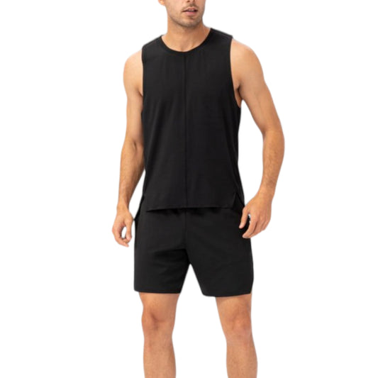 Anna-Kaci Active Men's Sleeveless Performance Tank Top with Side Slits and Breathable Quick-Dry Fabric