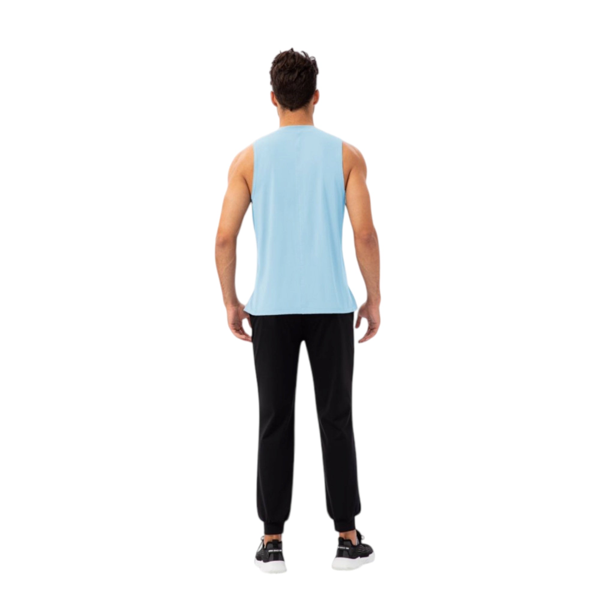Anna-Kaci Active Men's Sleeveless Performance Tank Top with Side Slits and Breathable Quick-Dry Fabric