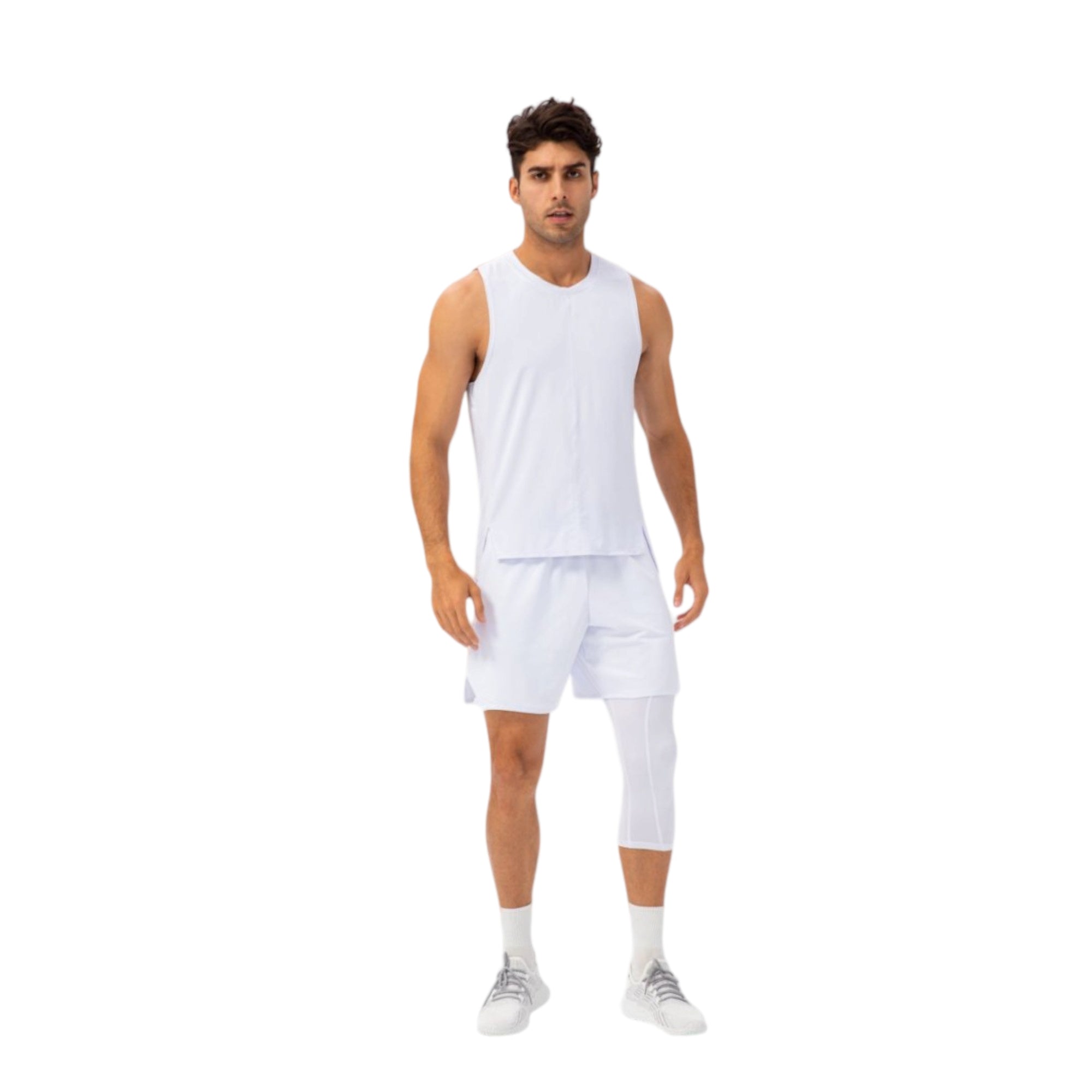 Anna-Kaci Active Men's Sleeveless Performance Tank Top with Side Slits and Breathable Quick-Dry Fabric
