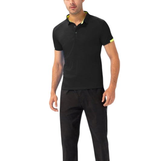 Anna-Kaci Active Men's Athletic Fit Polo Shirt with Contrast Collar and Moisture-Wicking Stretch Fabric