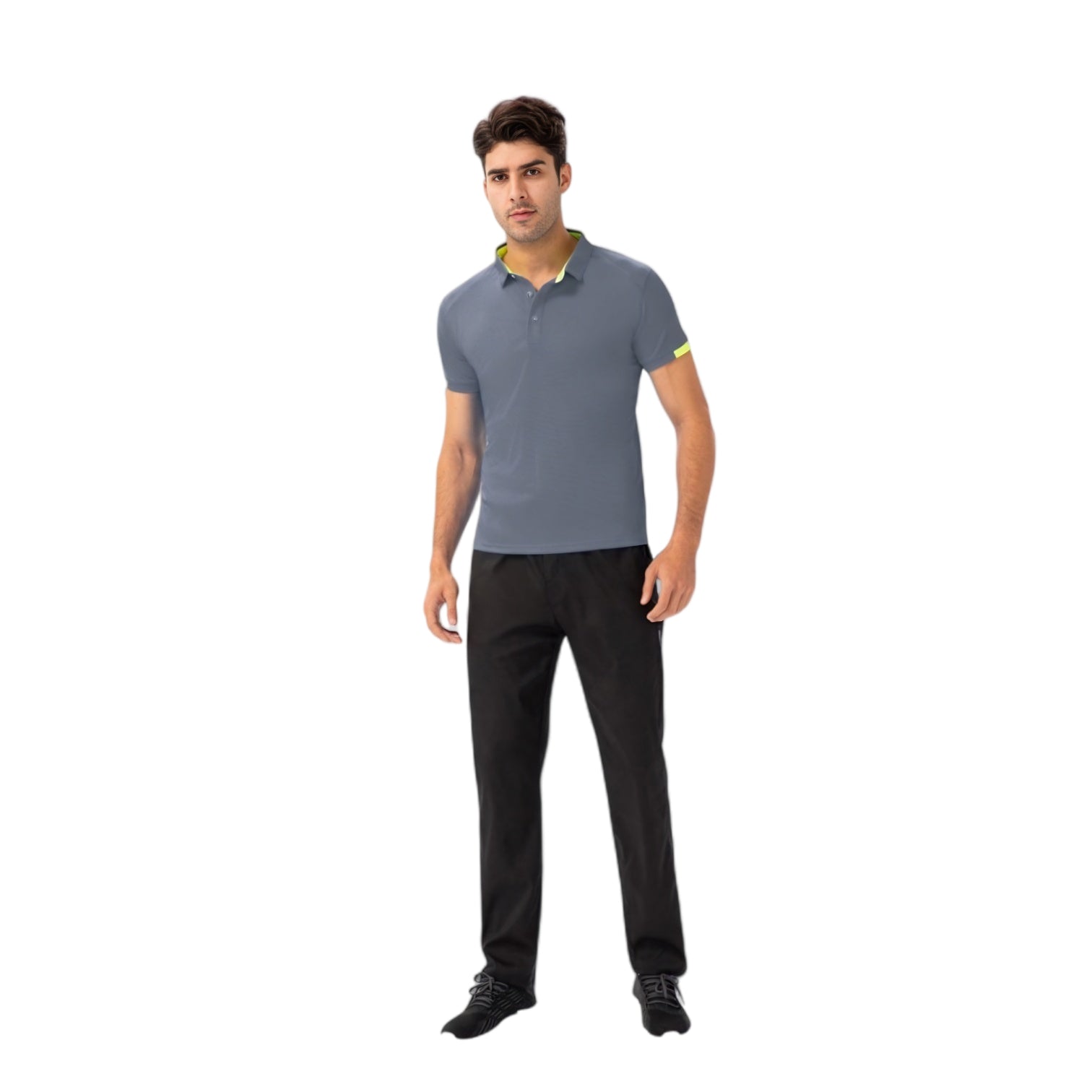 Anna-Kaci Active Men's Athletic Fit Polo Shirt with Contrast Collar and Moisture-Wicking Stretch Fabric