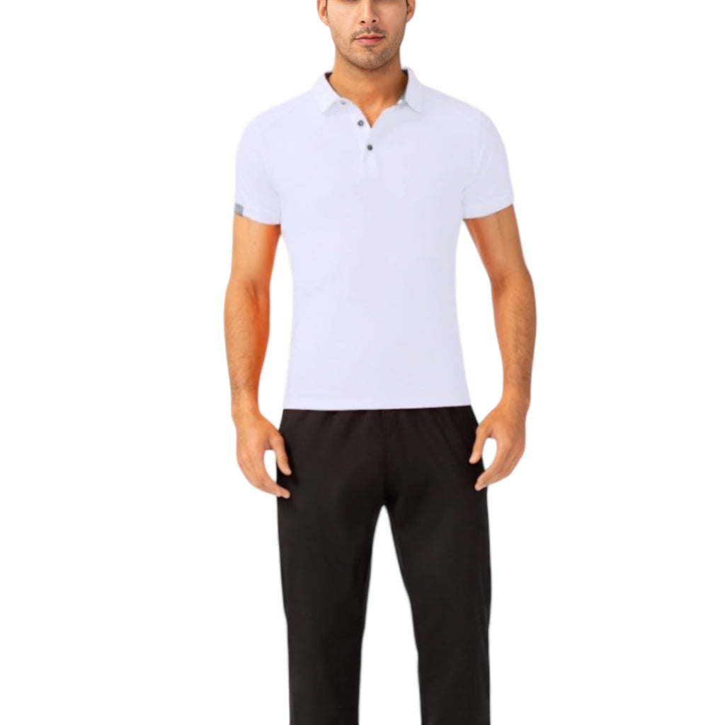 Anna-Kaci Active Men's Athletic Fit Polo Shirt with Contrast Collar and Moisture-Wicking Stretch Fabric