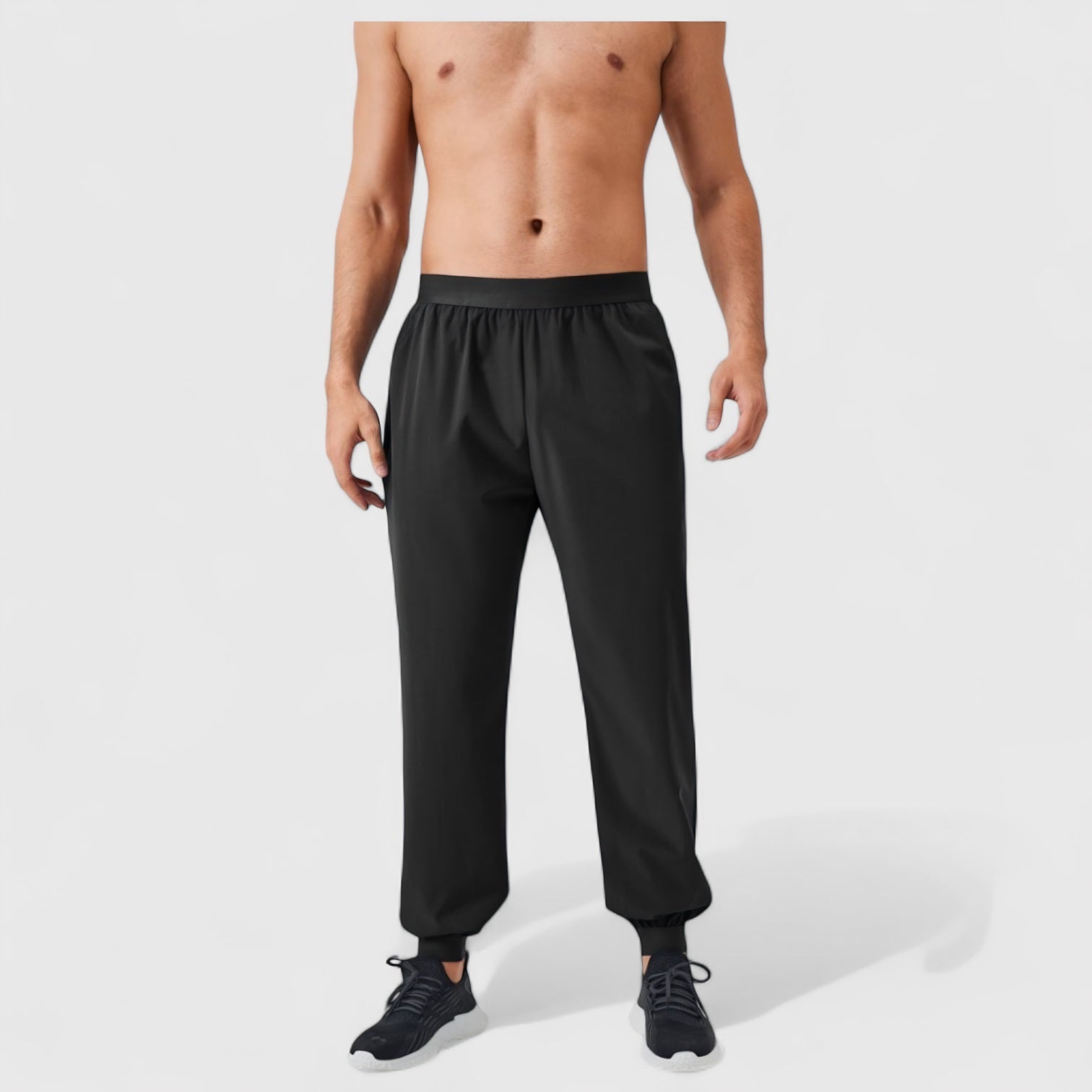 Anna-Kaci Active Men's Tapered Lounge Pants with Stretch Waistband and Elastic Cuffs for Everyday Comfort