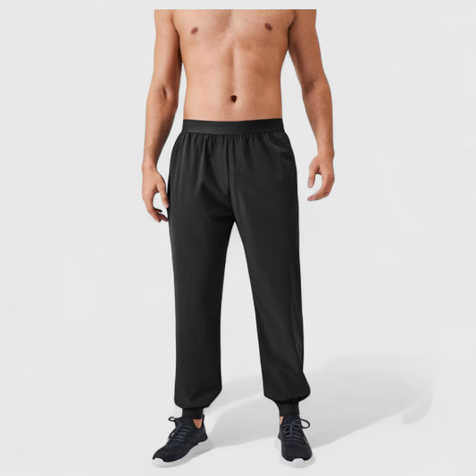 Anna-Kaci Active Men's Tapered Lounge Pants with Stretch Waistband and Elastic Cuffs for Everyday Comfort