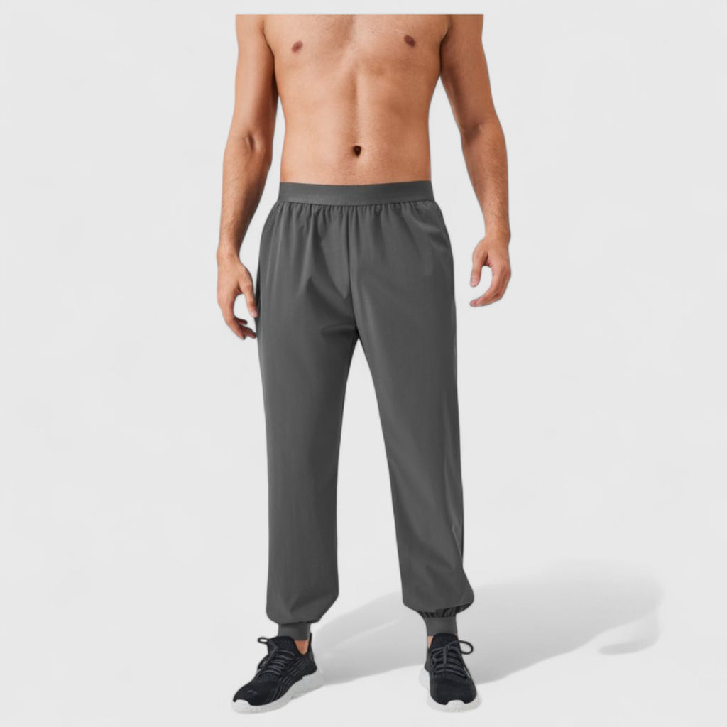 Anna-Kaci Active Men's Tapered Lounge Pants with Stretch Waistband and Elastic Cuffs for Everyday Comfort