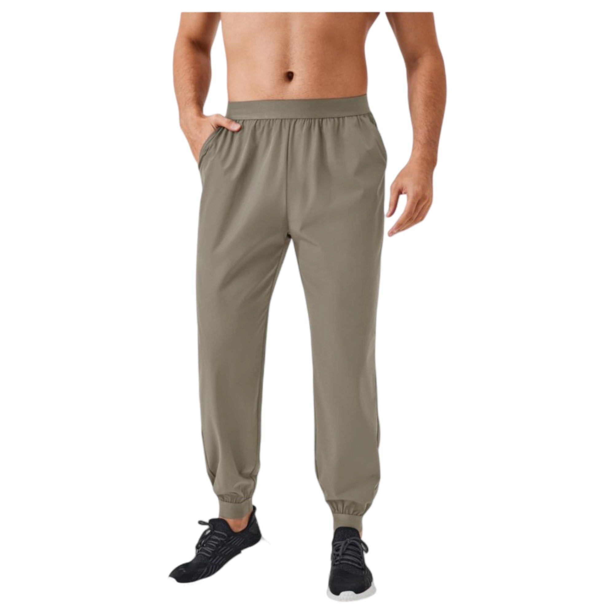 Anna-Kaci Active Men's Tapered Lounge Pants with Stretch Waistband and Elastic Cuffs for Everyday Comfort