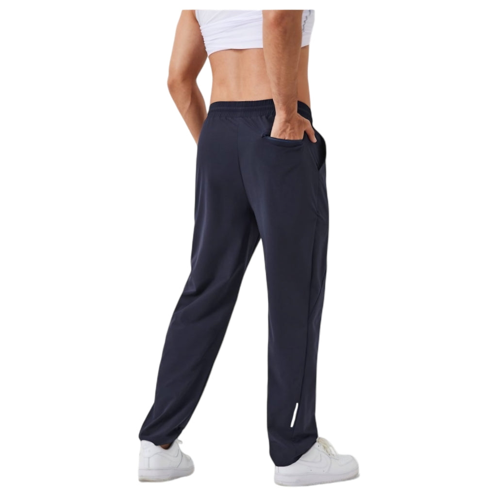 Anna-Kaci Active Men's Relaxed Fit Drawstring Pants with Patch Pockets and Elastic Waistband for Casual Wear