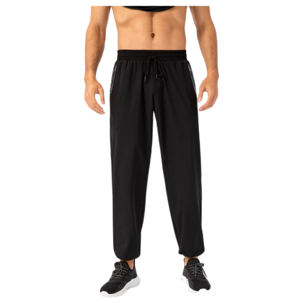 Anna-Kaci Active Men's Athletic Drawstring Pants with Zipper Pockets and Elastic Waistband for Active and Casual Wear