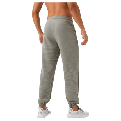 Anna-Kaci Active Men's Lightweight Textured Jogger Pants with Elastic Waist and Cuffed Ankles for Active and Casual Wear