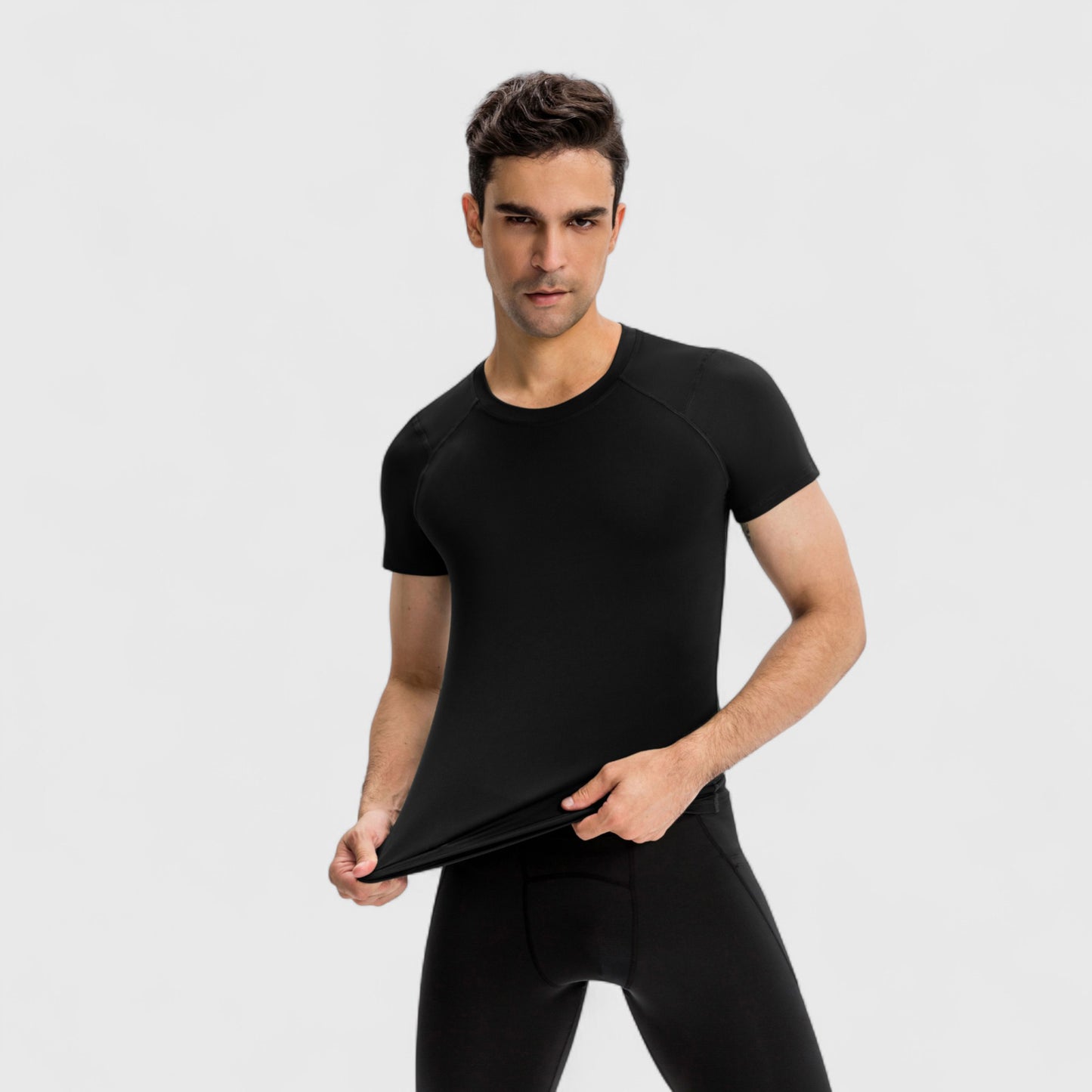 Anna-Kaci Active Men's Short Sleeve Compression Top with Moisture-Wicking Stretch Fabric for Performance and Training