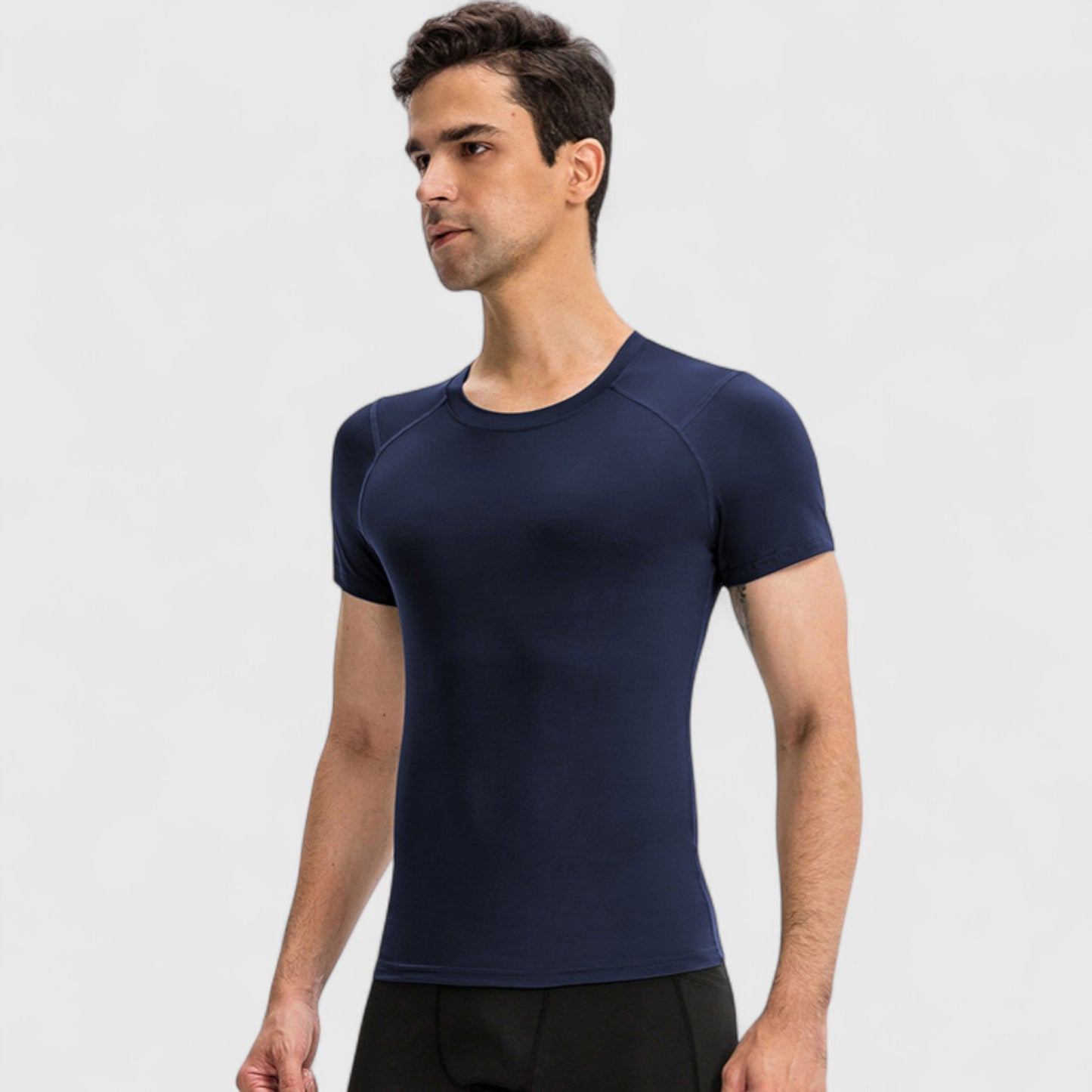 Anna-Kaci Active Men's Short Sleeve Compression Top with Moisture-Wicking Stretch Fabric for Performance and Training
