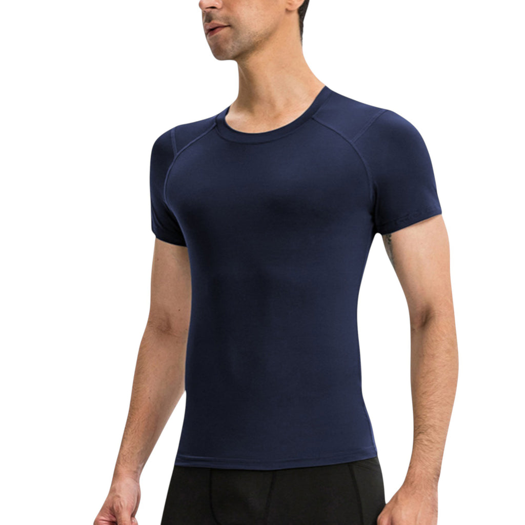 Anna-Kaci Active Men's Short Sleeve Compression Top with Moisture-Wicking Stretch Fabric for Performance and Training