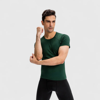 Anna-Kaci Active Men's Short Sleeve Compression Top with Moisture-Wicking Stretch Fabric for Performance and Training