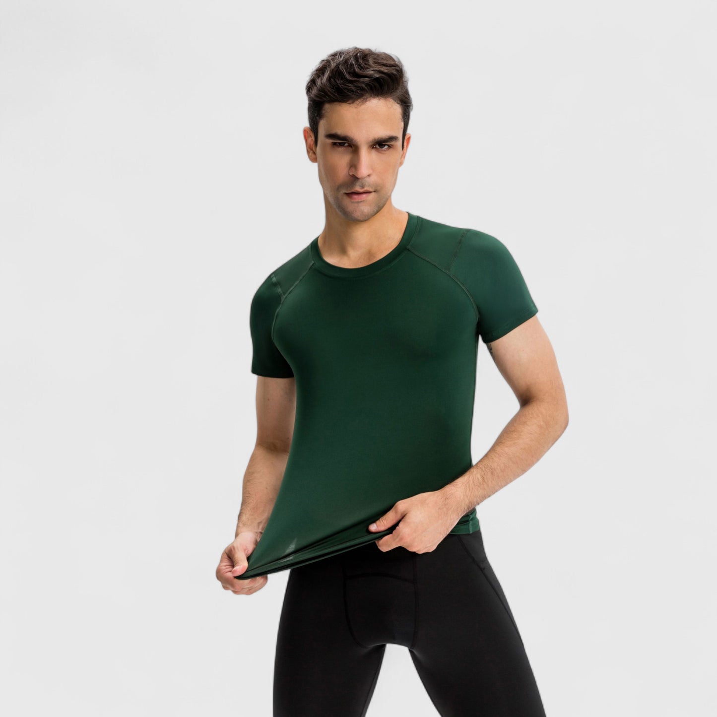 Anna-Kaci Active Men's Short Sleeve Compression Top with Moisture-Wicking Stretch Fabric for Performance and Training