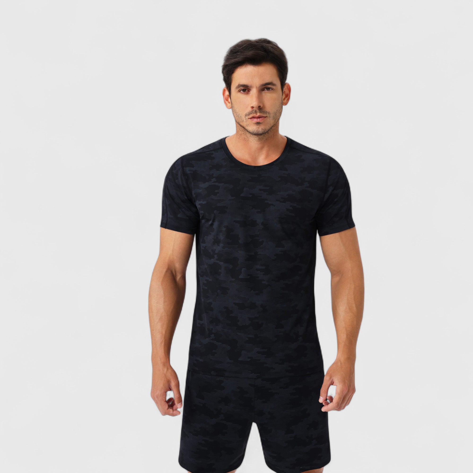 Anna-Kaci Active Men's Camo Print Short Sleeve Performance Tee with Quick-Dry Lightweight Stretch Fabric