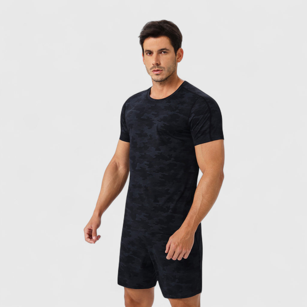 Anna-Kaci Active Men's Camo Print Short Sleeve Performance Tee with Quick-Dry Lightweight Stretch Fabric