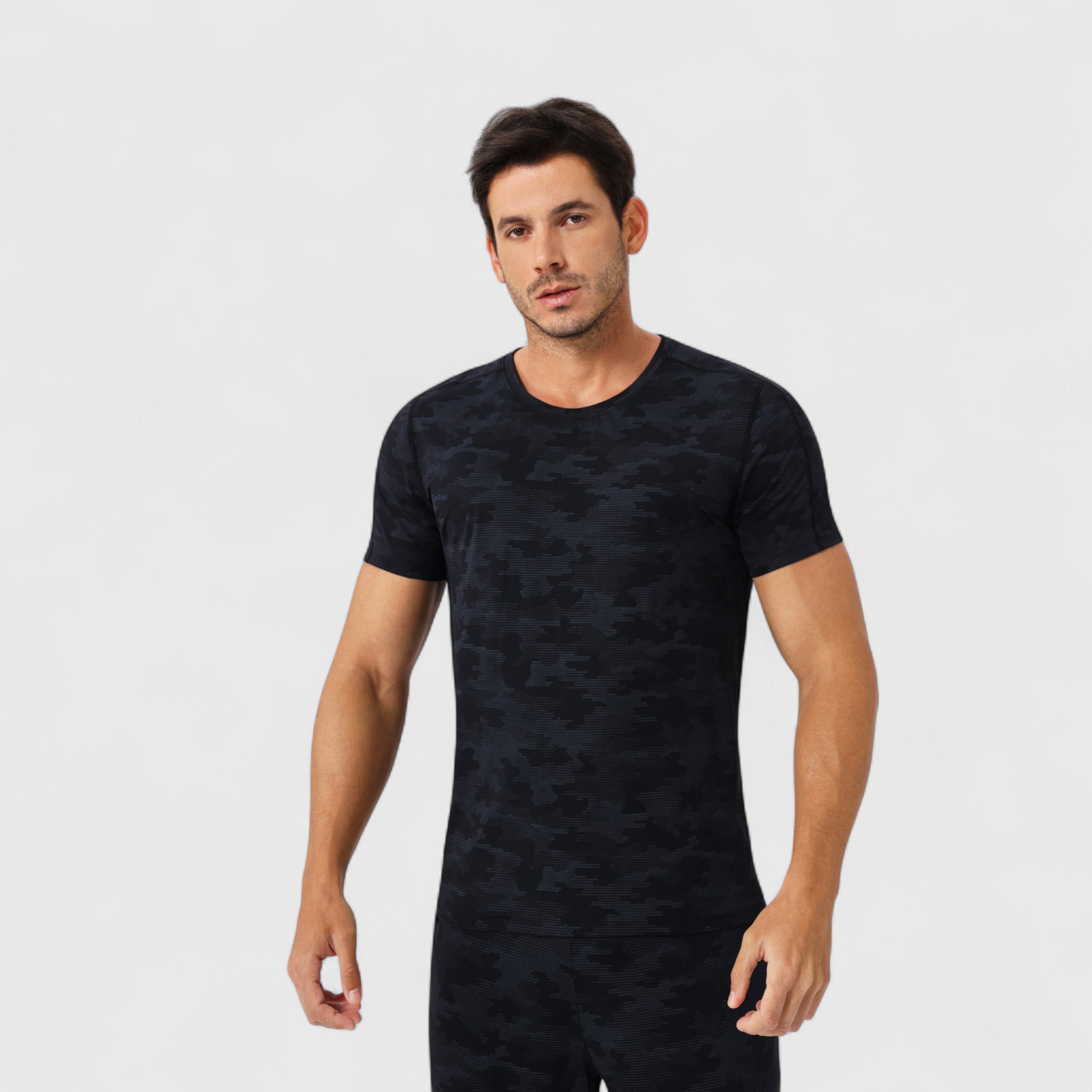 Anna-Kaci Active Men's Camo Print Short Sleeve Performance Tee with Quick-Dry Lightweight Stretch Fabric