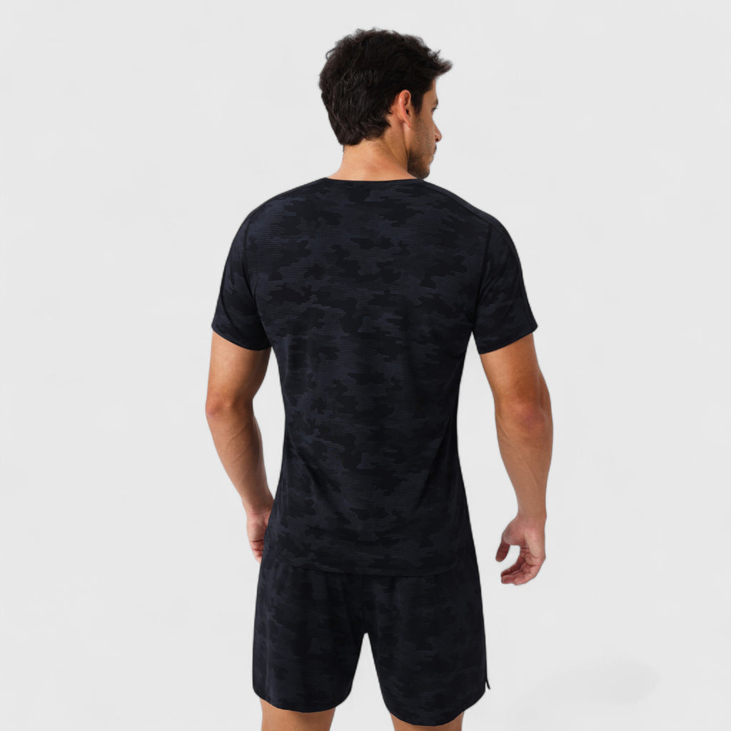 Anna-Kaci Active Men's Camo Print Short Sleeve Performance Tee with Quick-Dry Lightweight Stretch Fabric