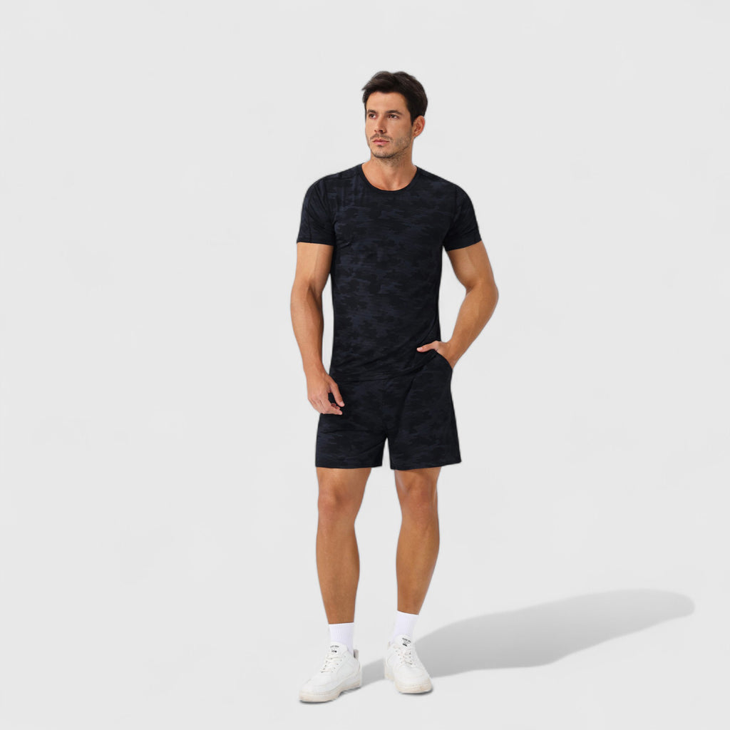 Anna-Kaci Active Men's Camo Print Short Sleeve Performance Tee with Quick-Dry Lightweight Stretch Fabric
