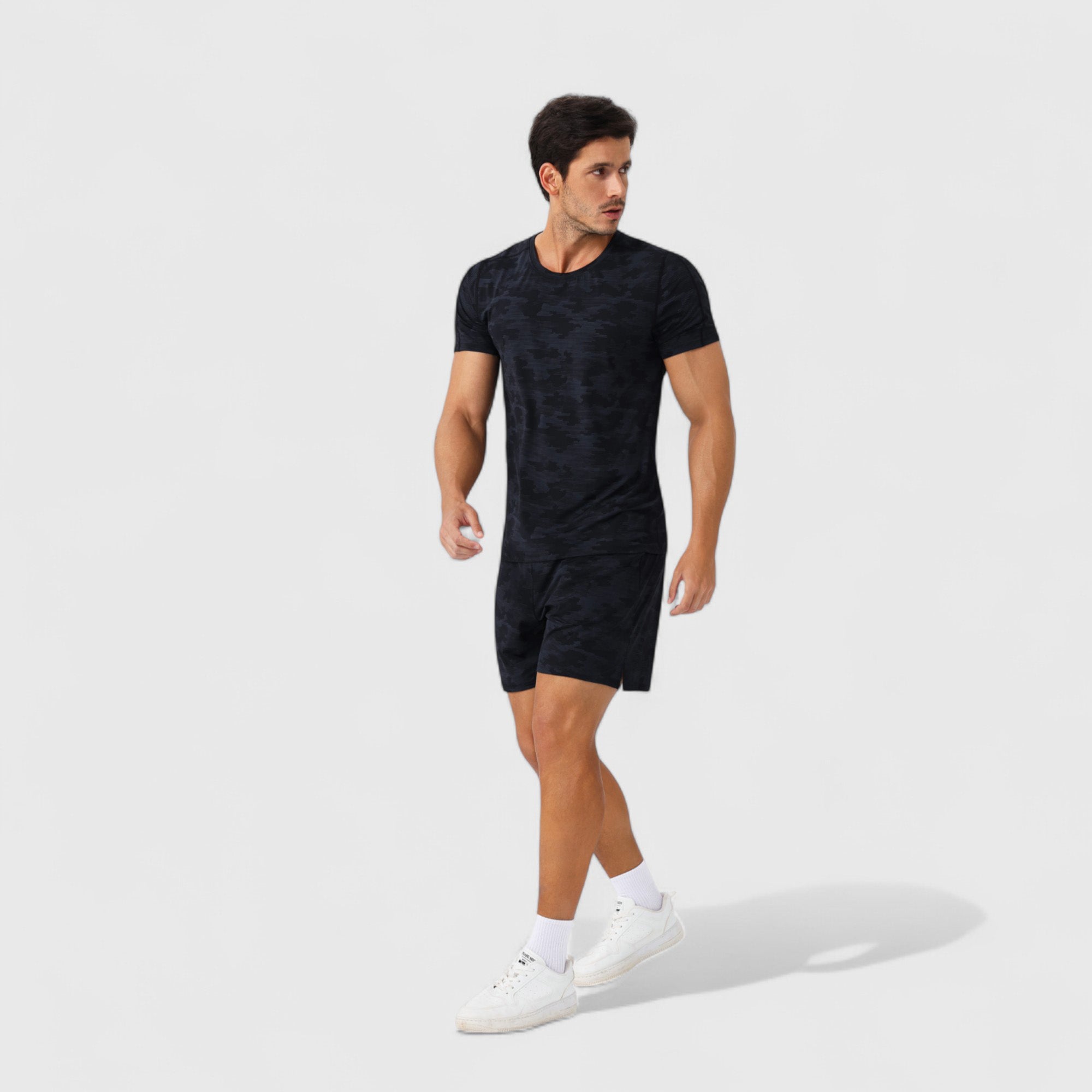 Anna-Kaci Active Men's Camo Print Short Sleeve Performance Tee with Quick-Dry Lightweight Stretch Fabric