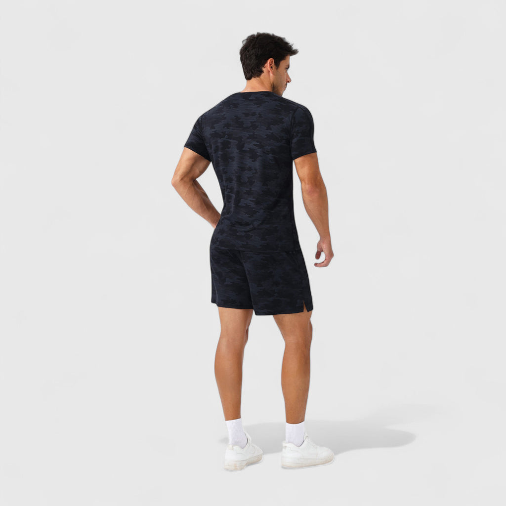 Anna-Kaci Active Men's Camo Print Short Sleeve Performance Tee with Quick-Dry Lightweight Stretch Fabric