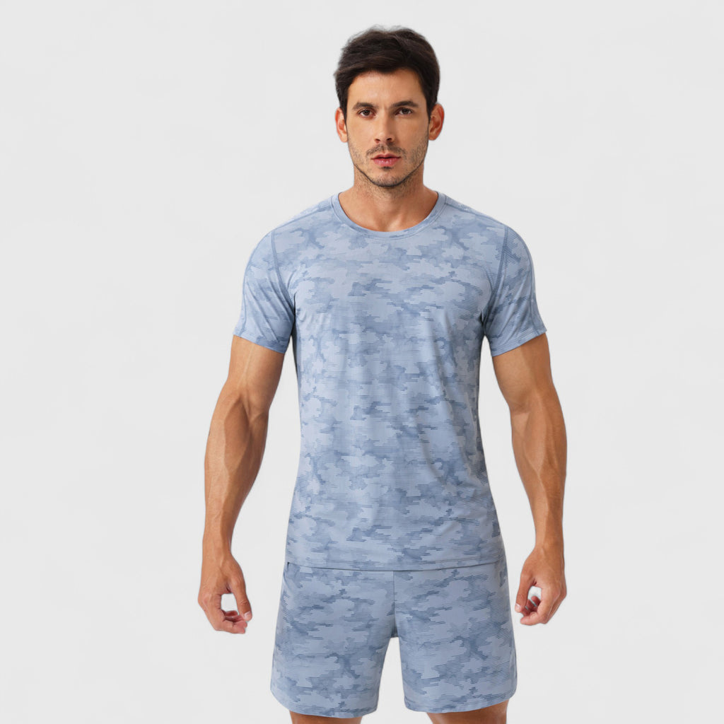 Anna-Kaci Active Men's Camo Print Short Sleeve Performance Tee with Quick-Dry Lightweight Stretch Fabric
