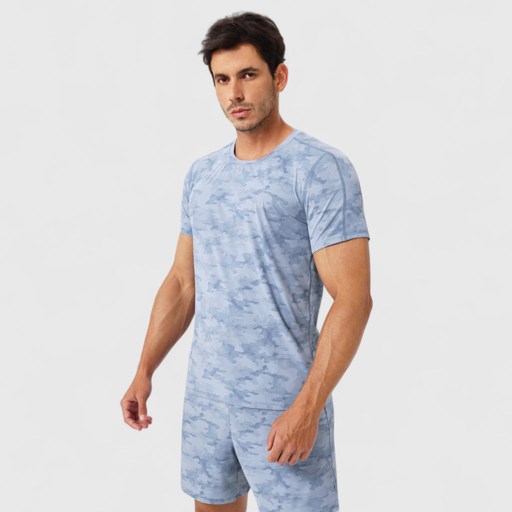 Anna-Kaci Active Men's Camo Print Short Sleeve Performance Tee with Quick-Dry Lightweight Stretch Fabric