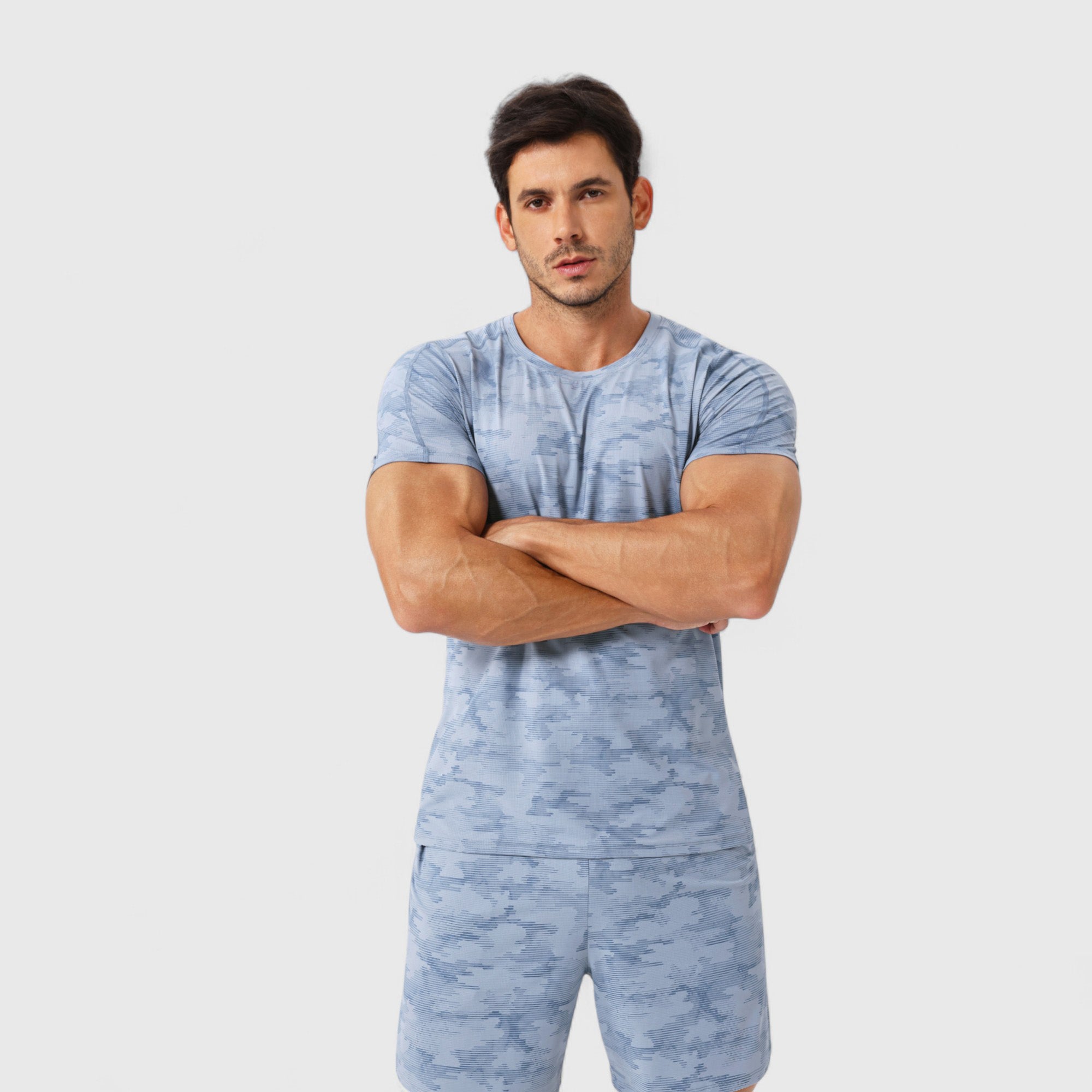 Anna-Kaci Active Men's Camo Print Short Sleeve Performance Tee with Quick-Dry Lightweight Stretch Fabric