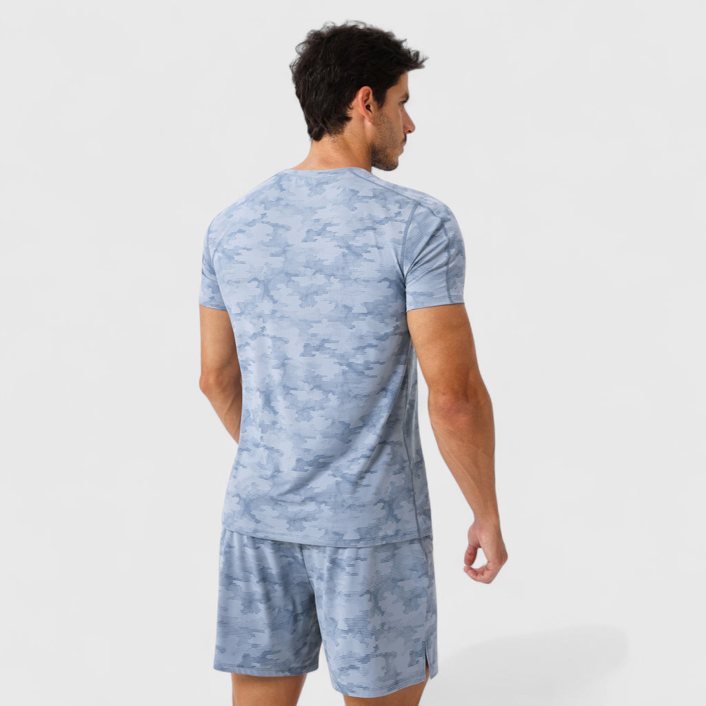 Anna-Kaci Active Men's Camo Print Short Sleeve Performance Tee with Quick-Dry Lightweight Stretch Fabric