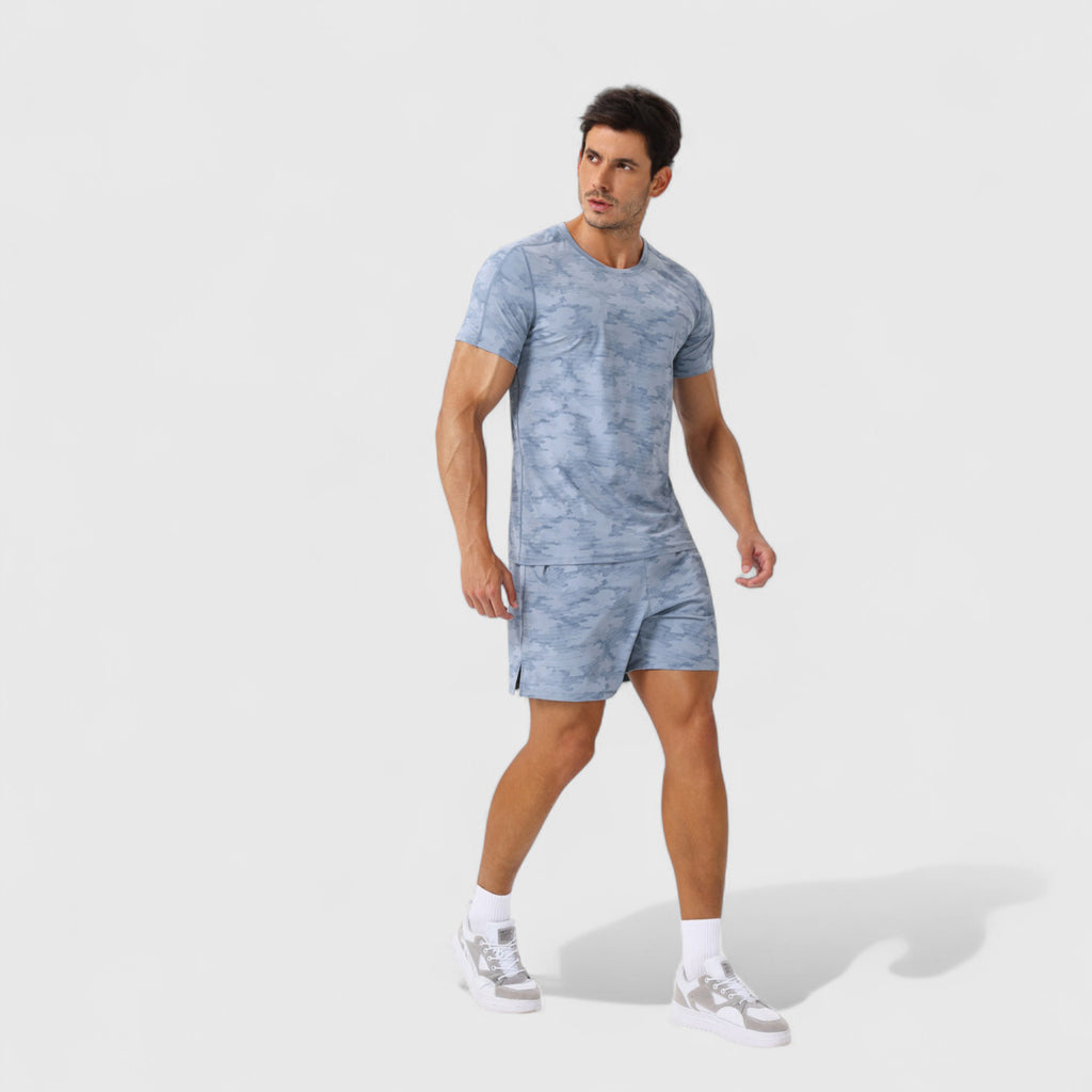 Anna-Kaci Active Men's Camo Print Short Sleeve Performance Tee with Quick-Dry Lightweight Stretch Fabric